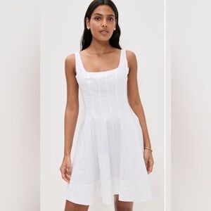 STAUD Wells Mini Dress - White